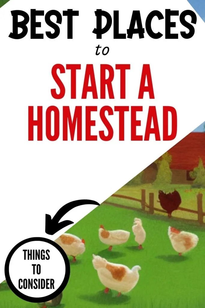 illustration of backyard chickens on a homestead with the caption best places to start a homestead